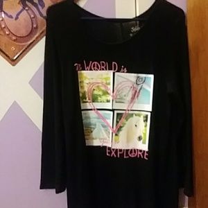 Justice black knit long sleeve shirt